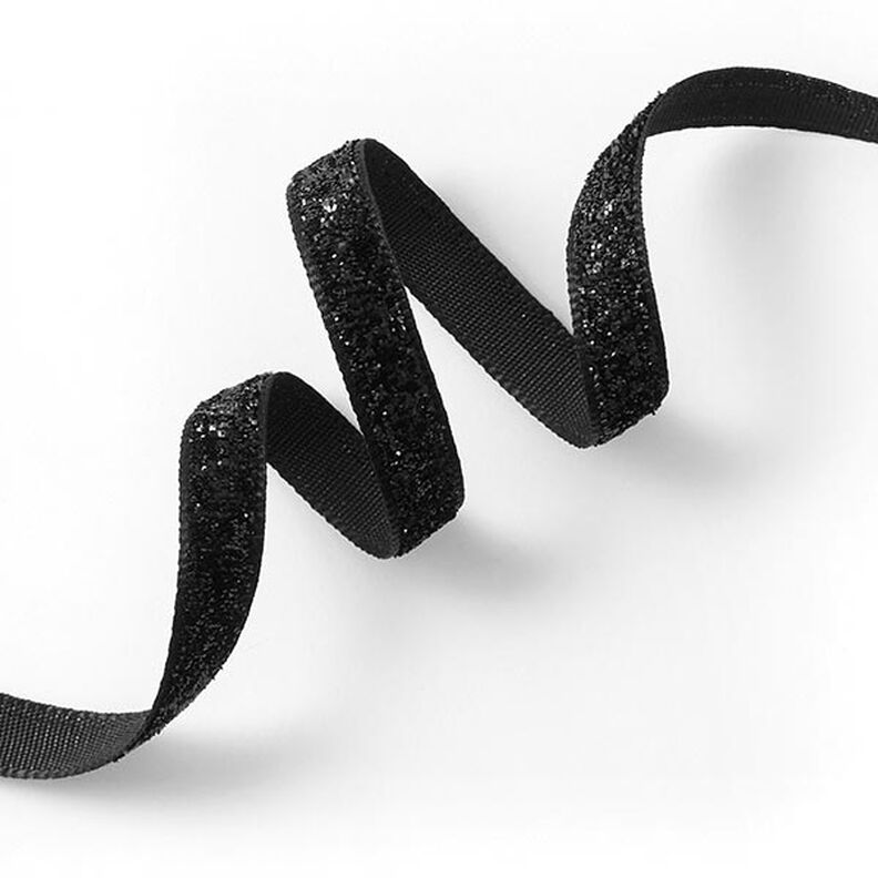 Ruban de velours Métallique [10 mm] – noir,  image number 1