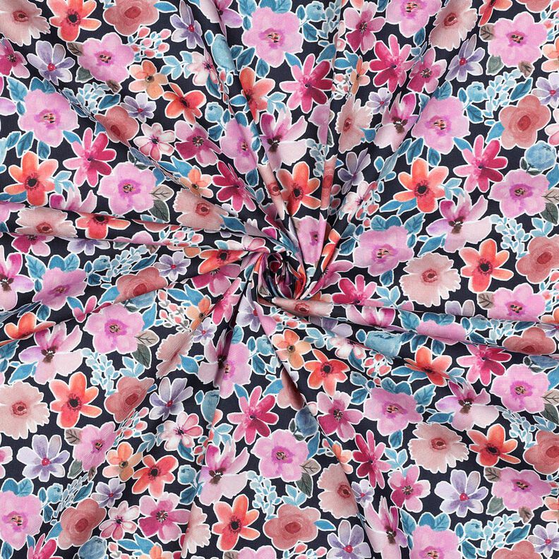 Popeline coton Fleurs | Poppy Fabrics – bleu noir,  image number 3