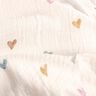 Tissu double gaze de coton Cœurs multicolores Impression numérique – blanc,  thumbnail number 2