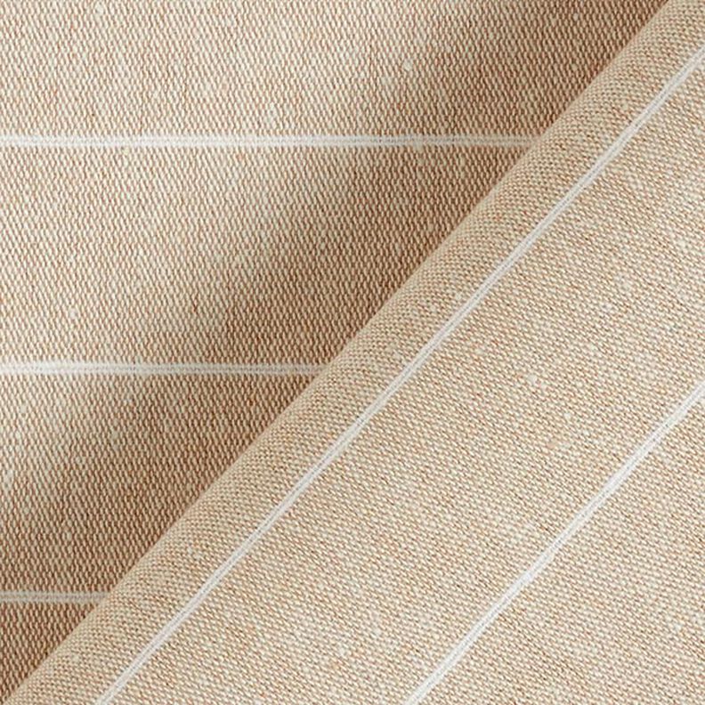 Tissu de décoration Canvas larges rayures recyclé – beige foncé,  image number 4