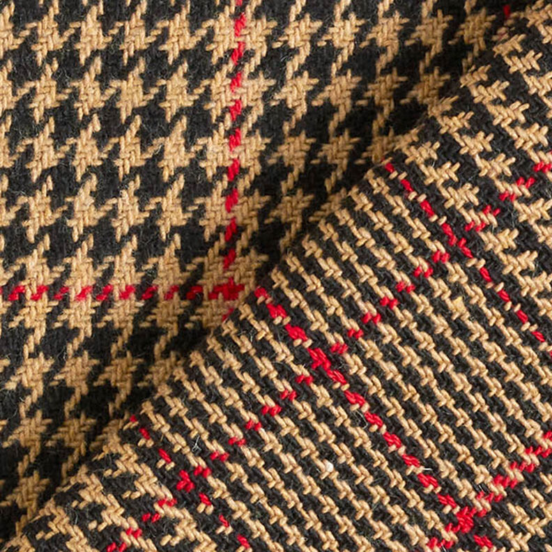 Tissu pour manteau en coton Prince-de-Galles – mocca,  image number 4