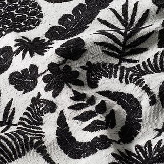 Chenille Jacquard Jungle baroque – noir/écru, 