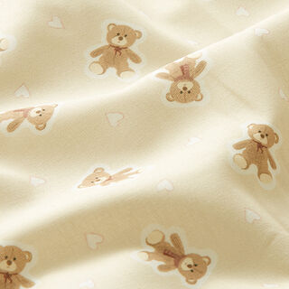 Tissu en coton Popeline Mini oursons – beige clair, 