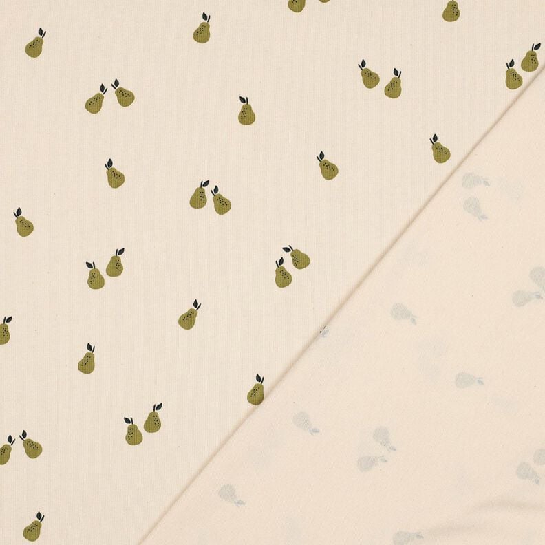 GOTS Jersey coton Poires | Poppy Fabrics – beige clair/olive clair, image number 4