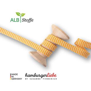 Cordon tressé bio Twist Me Dots [ 15 mm ] | Albstoffe – orange/blanc, 