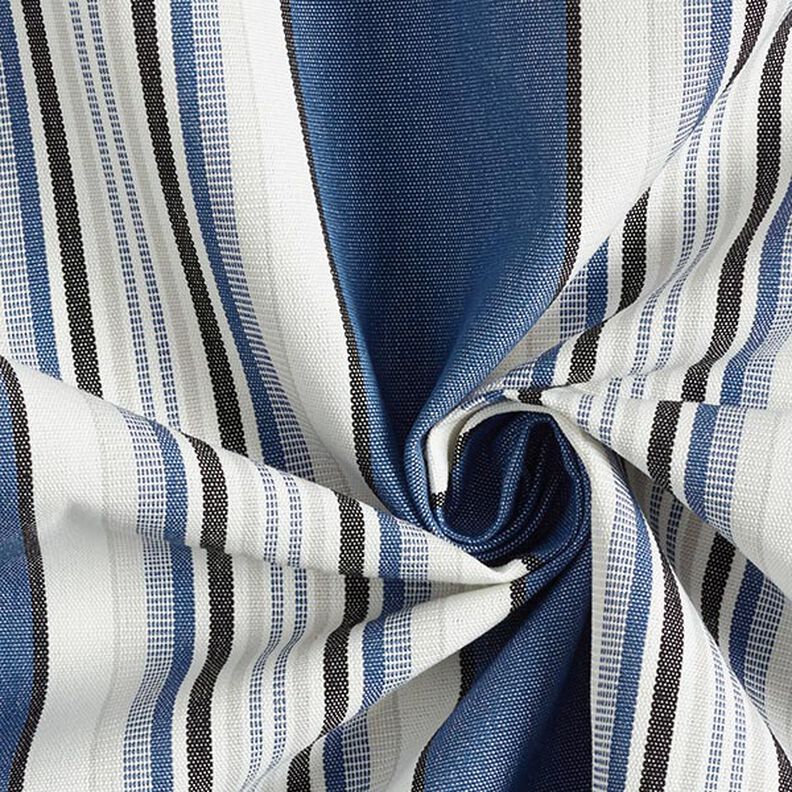 Toile pour store banne Rayures larges et étroites – bleu jean/blanc,  image number 3