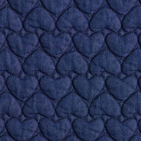 Jeans Tissu matelassé Cœurs – bleu nuit, 