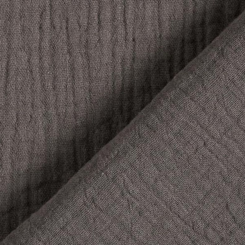 GOTS Tissu double gaze de coton | Tula – gris foncé,  image number 4