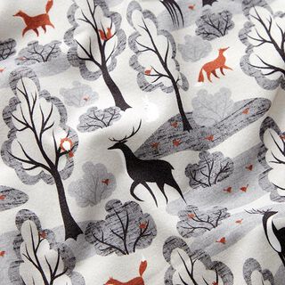 Sweatshirt gratté Animaux de la forêt abstraits Impression numérique – gris brume, 