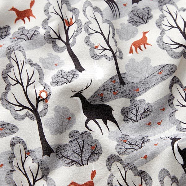 Sweatshirt gratté Animaux de la forêt abstraits Impression numérique – gris brume,  image number 2