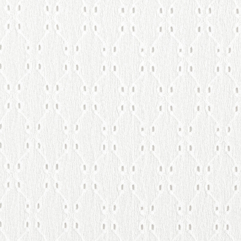 Jersey Krinkel à broderie anglaise – blanc,  image number 1