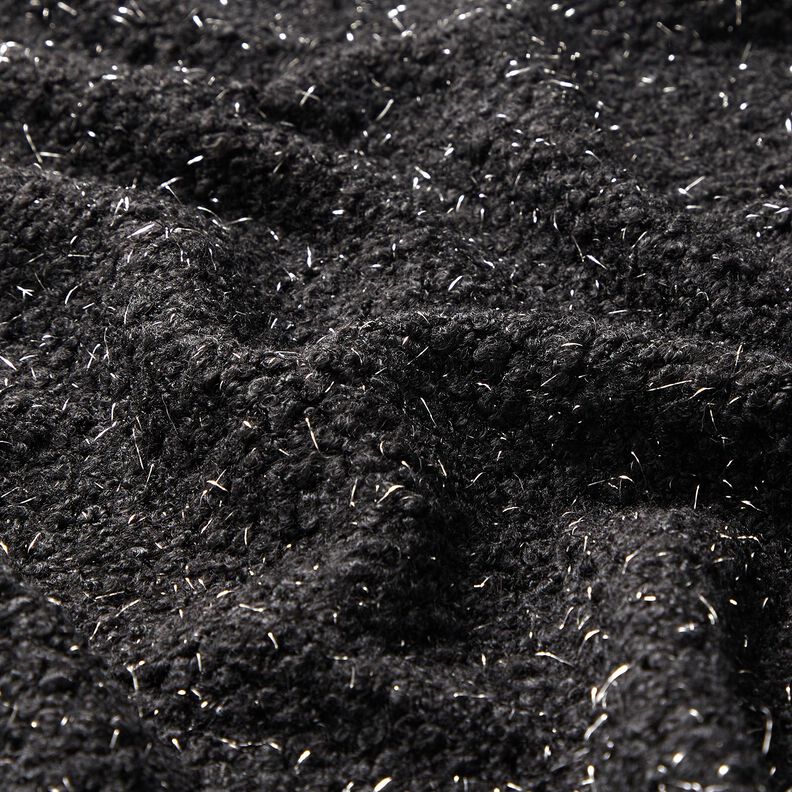 Tricot Bouclé Fils brillants – noir,  image number 2