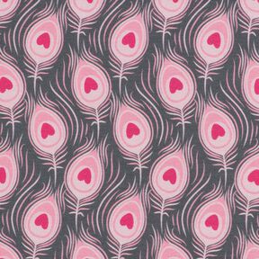 Jersey coton Pavo | Stoff&Liebe – gris schiste/rose intense, 