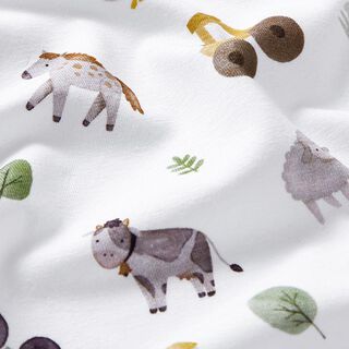 Jersey de coton bio Ferme Impression numérique – écru, 