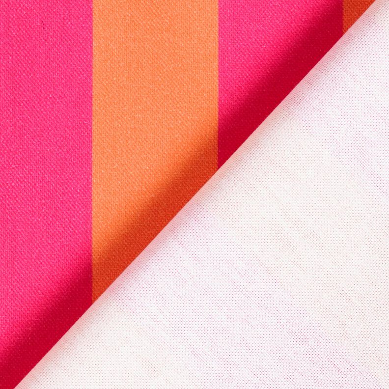 Tissu de décoration Semi-panama Grandes rayures – rose intense/orange,  image number 4