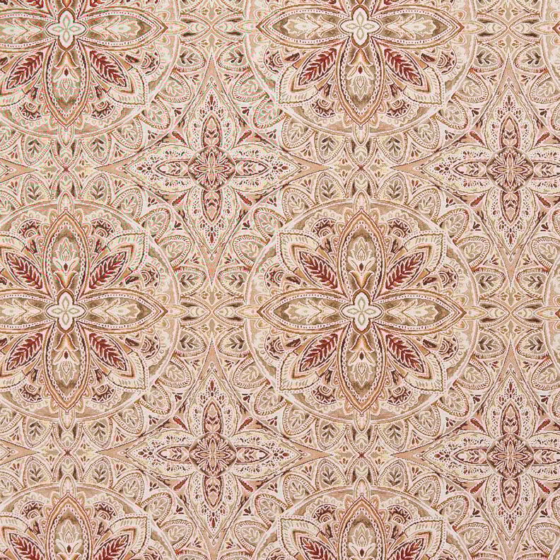 Tissu de décoration Gobelin Mandala délicat – écru/bronze, image number 1