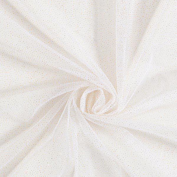 Tissu tulle scintillant – blanc/or,  image number 1