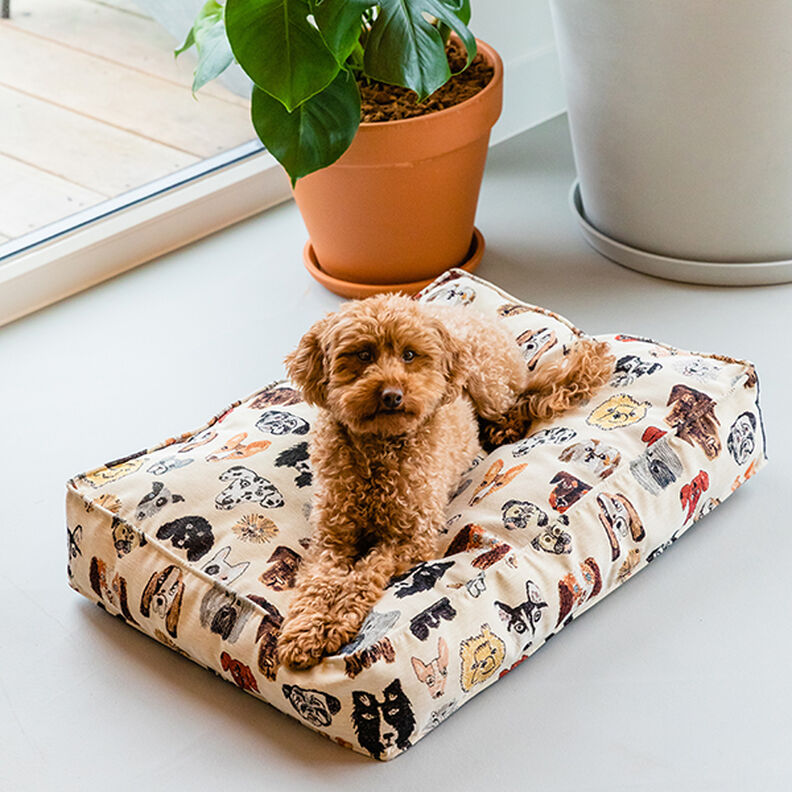 Tissu de décoration Gobelin chiens – beige, image number 6