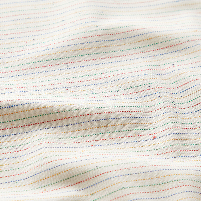 Tissu de décoration Semi-panama Rayures multicolores – nature, image number 2