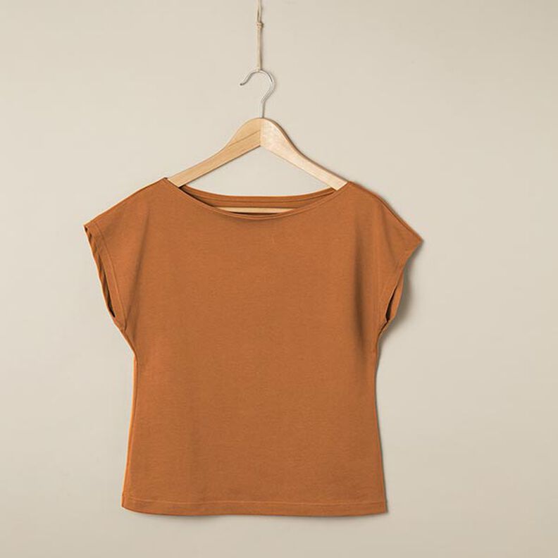 Jersey coton Medium uni – terre cuite,  image number 6
