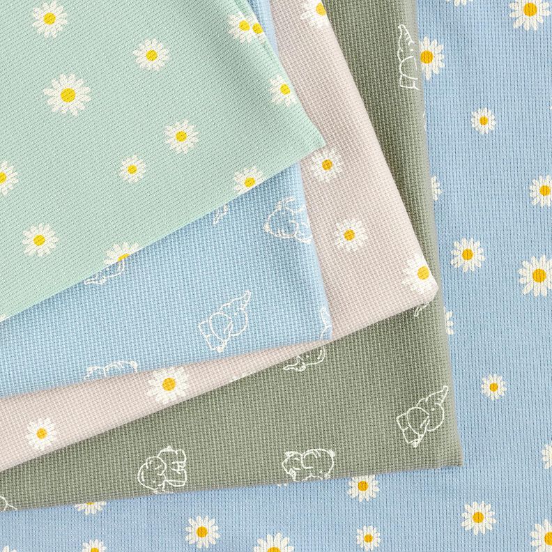 Jersey gaufré marguerites – menthe clair, image number 5