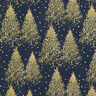 Tissu en coton Popeline Sapins avec poussière d’or – bleu nuit/or,  thumbnail number 1