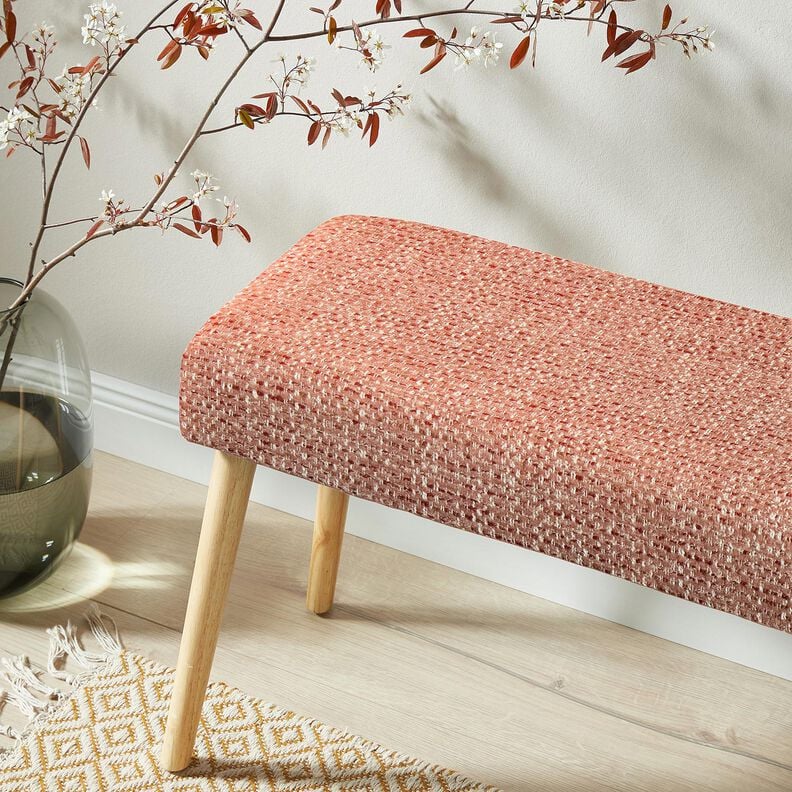 Tissu de revêtement tissu aspect bouclé coloré – vieux rose/crème, image number 5