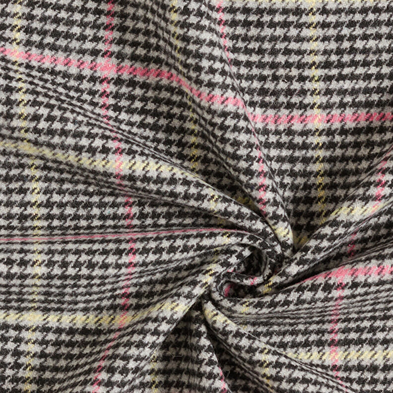 Tissu pour manteau Carreaux pied-de-poule avec effet scintillant – gris/noir,  image number 3
