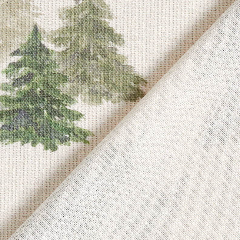 Tissu de décoration Semi-panama Sapins élégants – nature/pin, image number 4