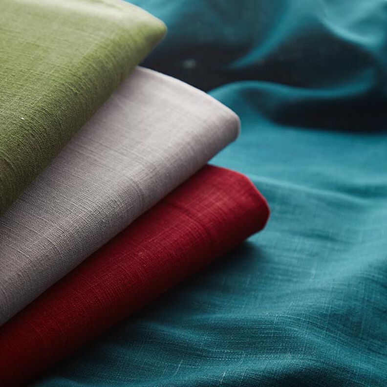 Tissu de lin en ramie mélangée medium – argent,  image number 5