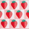 Coton enduit Carreaux avec fraises – rosé/rouge,  thumbnail number 1