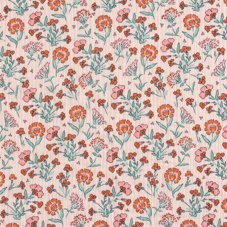 Tissu double gaze de coton Prairie fleurie | Poppy Fabrics – rosé,  image number 1