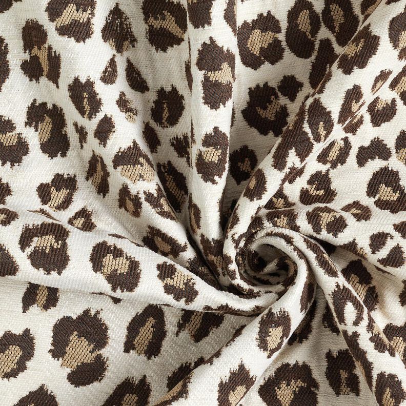 Tissu de revêtement Jacquard Léopard – crème/anémone, image number 3