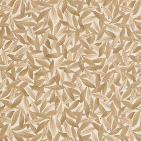 Tissu de décoration Semi-panama Mer de feuilles – écru/marron clair, 