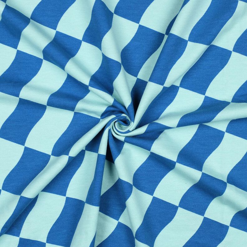 Softsweat carreaux ondulés | Poppy Fabrics – bleu roi/bleu glacier,  image number 3