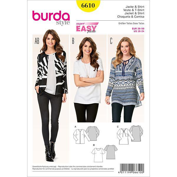 Veste / T-Shirt, Burda 6610,  image number 1