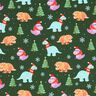 French Terry Sweat d’été Bébé dinosaure dans l'esprit de Noël | Glitzerpüppi – vert foncé/chili,  thumbnail number 1