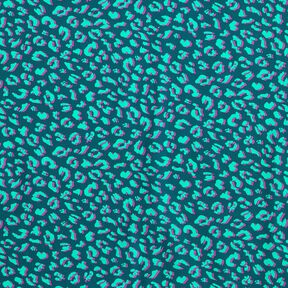 Coton enduit motif léopard abstrait | Poppy Fabrics – pétrole/lilas, 