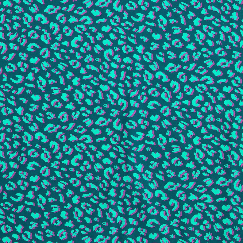 Coton enduit motif léopard abstrait | Poppy Fabrics – pétrole/lilas, image number 1