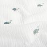 Tissu double gaze de coton Petites baleines – ivoire/gris bleu,  thumbnail number 2