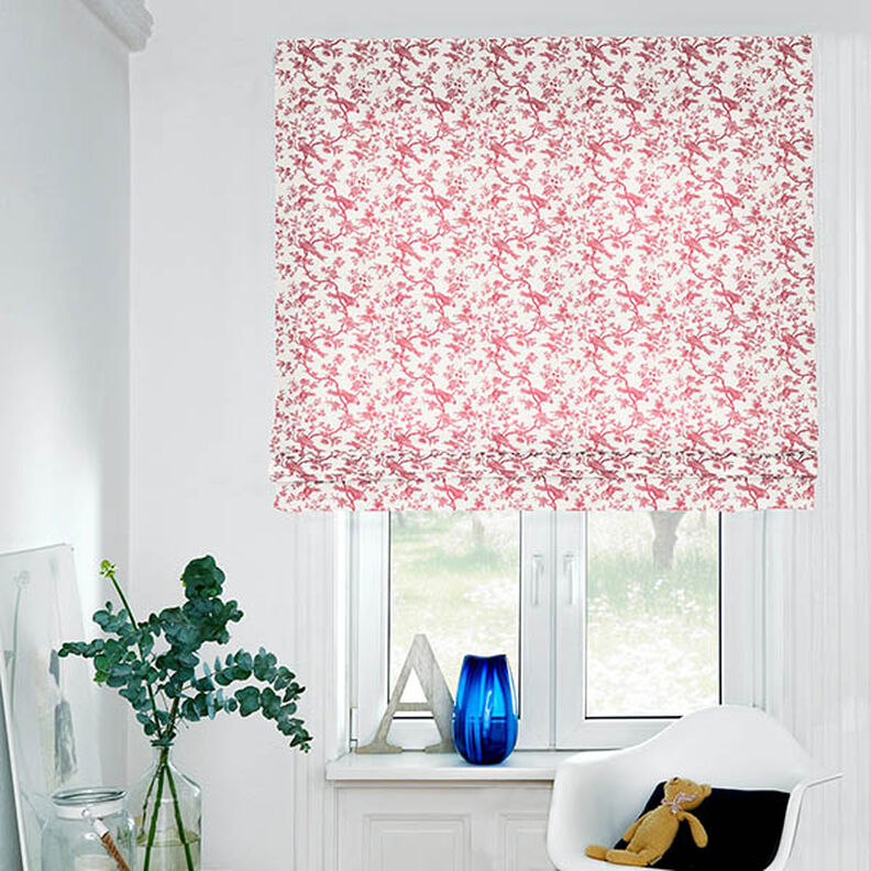 Tissu en coton Cretonne Oiseaux – rouge/écru,  image number 8