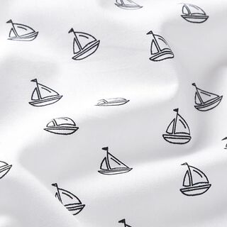 Popeline coton voiliers – blanc, 