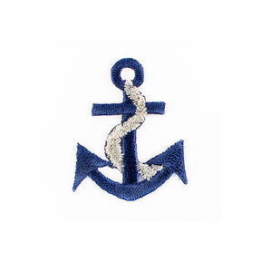 Application Ancre [ 4 x 3,2 cm ] – argent/bleu, 