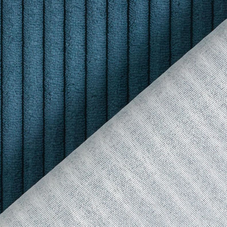 Tissu de revêtement velours côtelé doux – bleu nuit,  image number 4