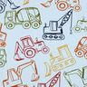 French Terry Sweat d’été Engins de chantier | Poppy Fabrics – bleu bébé/bleu marine,  thumbnail number 1