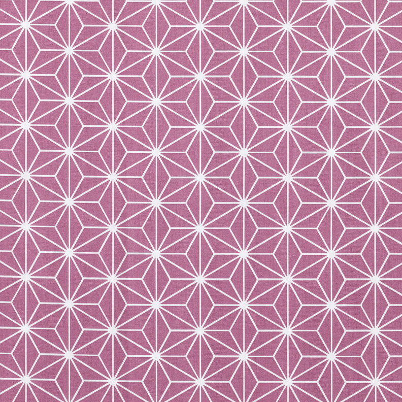 Tissu en coton Cretonne Étoiles japonaises Asanoha – raisin,  image number 1