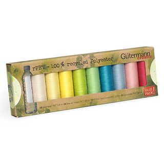 Set de fils à coudre fils polyvalents rPET  [ 100m / 10 Pièces  ] | Gütermann creativ, 