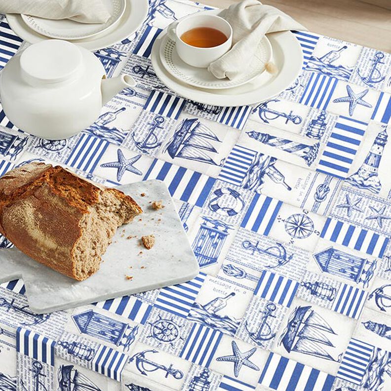 Coton enduit maritime – bleu acier/nature,  image number 6
