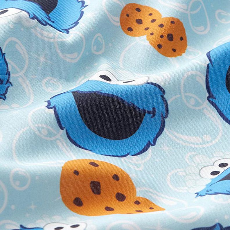Tissu de décoration Cretonne Cookie Monster | CPLG – bleu bébé/bleu roi,  image number 2