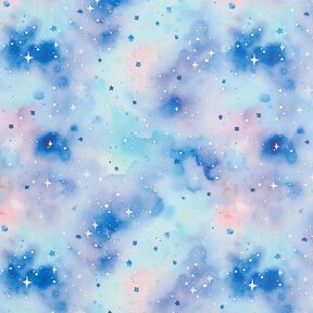 Tissu pour veste de pluie Ciel étoilé aquarelle Impression numérique – bleu glacier/lilas bleu, 